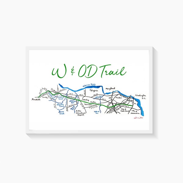 W&OD Trail Art Print Northern Virginia
