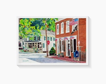 Waterford Virginia Post Office Painting Art Print Western Loudoun County VA