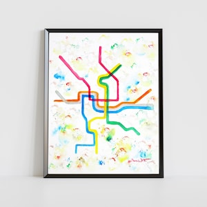 Washington DC Metro Karte Kunstdruck County Fabrics