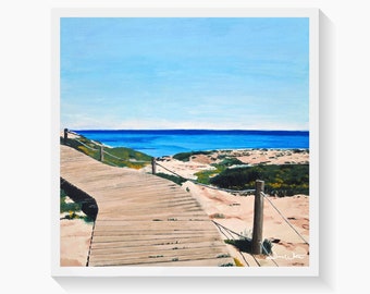 Formentera Spain Beach Art Print Mediterranean Sea Painting, Balearic Islands Art