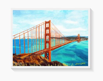 Golden Gate Bridge Painting Art Print San Francisco Bay Area California