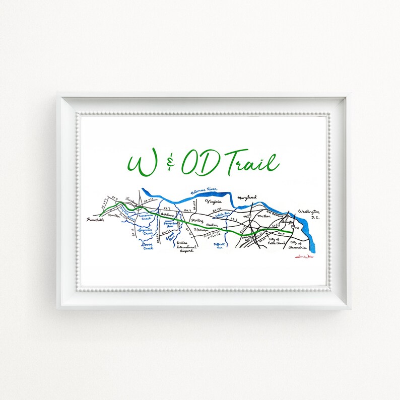 W&OD Trail Art Print Northern Virginia image 3