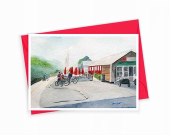 Greeting Card Ashburn Virginia W&OD Trail Watercolor Art