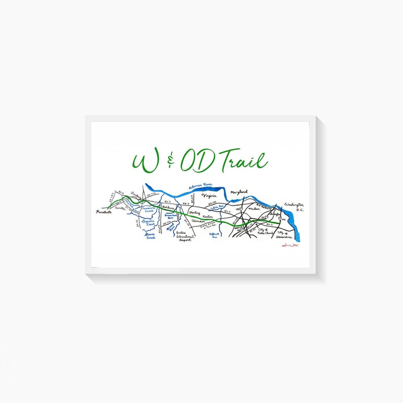 W&OD Trail Art Print Northern Virginia Fine Art Paper