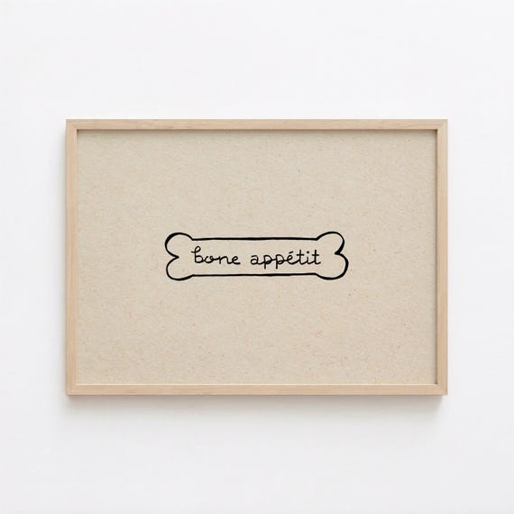 Bone Appétit Printable Dog Art (Digital Download - Horizontal)