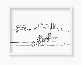 Philadelphia Skyline Art Print, Philly Wall Art