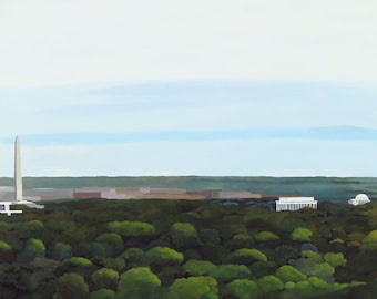 Washington DC Landscape Painting Art Print Northern Virginia