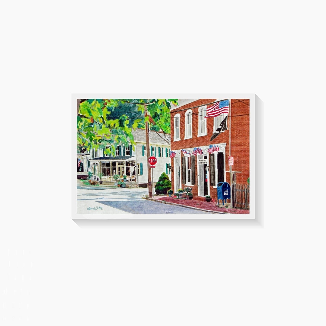Waterford Virginia Post Office Painting Art Print Western Loudoun County VA Etsy