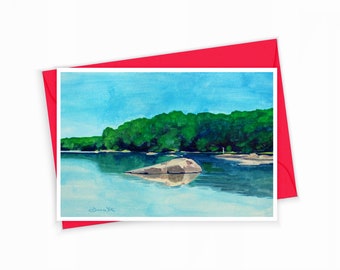 Greeting Card Potomac River Heron Art