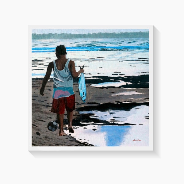 Puerto Viejo Costa Rica Painting Art Print, Caribbean Seascape Art, Limón Beach Art