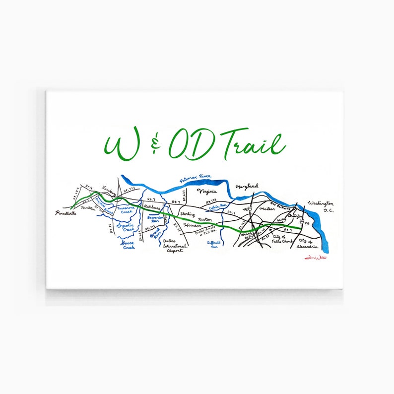 W&OD Trail Canvas Art Print by Artist Dave White