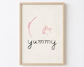Yummy in my Tummy Funny Kitchen Printable Art Hand-Drawn Digital Download