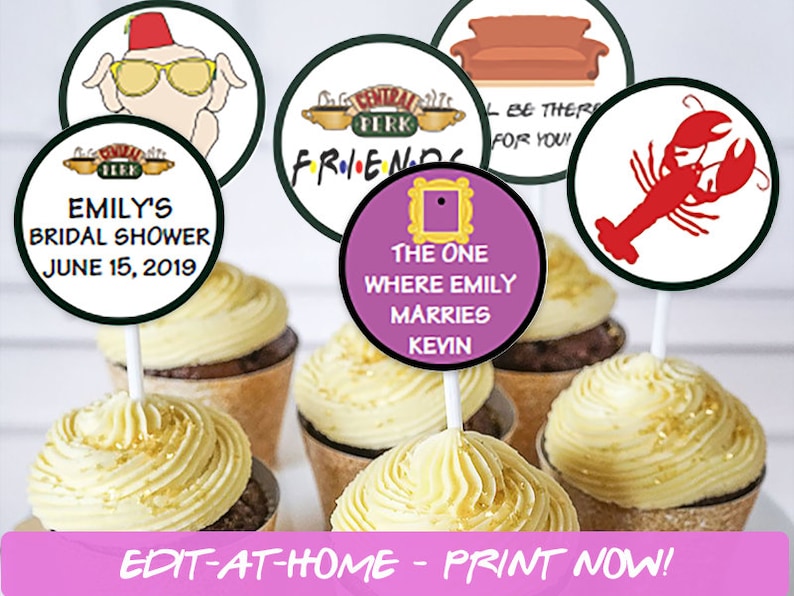 Friends / TV Show / Bridal Shower / Cupcake Toppers / Central - Etsy