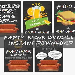 Friends / tv show / theme / puzzle / guest book / sign / wedding / bridal  / baby / shower / birthday / printable / instant download / decor