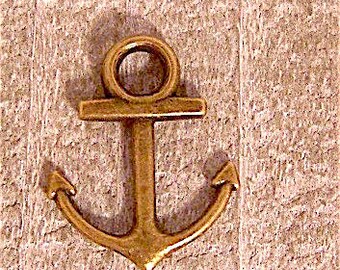 Vintage gold plated ship anchor pendant.