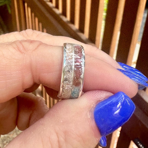 Custom Cremation / Ashes/Fur/Hair Memorial Keepsake Inlay Rings - do not buy from here message me.