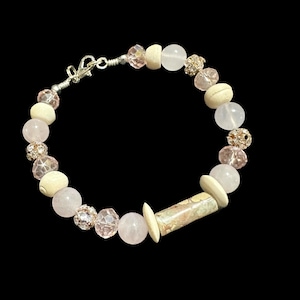 Healing Rose Quartz and Crystal Bracelet