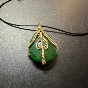 Stunning Large Emerald Green Jade Pendant