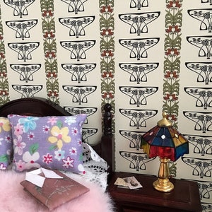 Dollhouse Miniature Wallpaper 1:12 Scale Miniature Art Deco DIGITAL DOWNLOAD