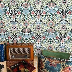Dollhouse Miniature Wallpaper Arts and Crafts Style PRINTABLE DIGITAL DOWNLOAD