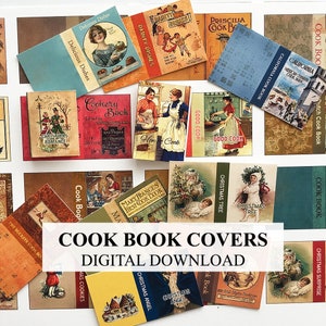 Dollhouse Miniature Cookbooks and Christmas Books 1/12 and Half Scale DIGITAL DOWNLOAD Printable Covers