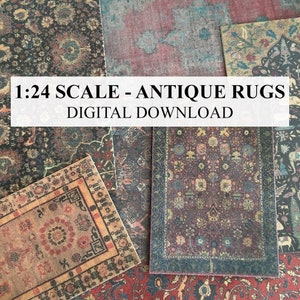Dollhouse Miniature Rug Half Scale 1:24 Scale DIGITAL DOWNLOAD