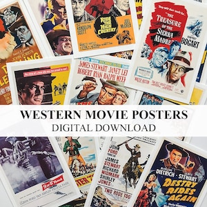 Dollhouse Miniature Movie Posters 1:12 Scale Western - DIGITAL DOWNLOAD Printable