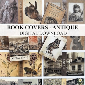 Puppenstube Miniatur Bücher Antik 1:12 DIGITAL DOWNLOAD druckbare Bücher Cover