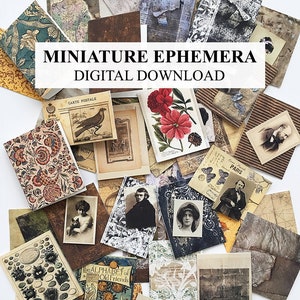Dollhouse Ephemera Miniature Journal Pages - 52 Images -DIGITAL DOWNLOAD Printable