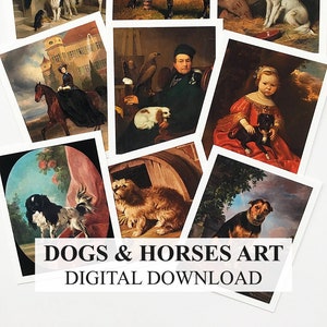 Dollhouse Miniature Animals Dogs Horses Paintings DIGITAL DOWNLOAD