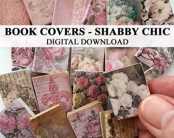 Dollhouse Miniature Books Covers Shabby Chic French Country DIGITAL DOWNLOAD Printable