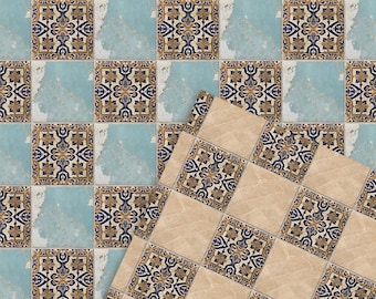 Dollhouse Miniature Tile Floor or Wallpaper 1:12 Scale - Size 8.5"x11" and 11"x17" DIGITAL DOWNLOAD