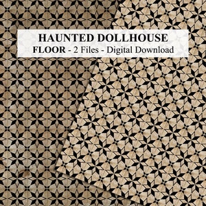 Dollhouse Miniature Floor Haunted Mansion 1:12 Scale and Half Scale Star Tile Flooring DIGITAL DOWNLOAD