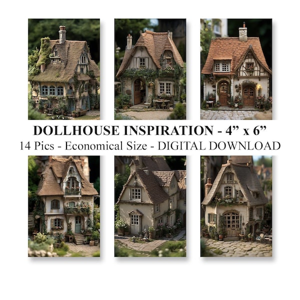 Dollhouse Miniature Inspiration Images Size 4"x6"- Economical to Print - 14 Files - Printable DIGITAL DOWNLOAD