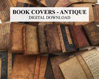Dollhouse Miniature Books Covers Antique Medieval 1:12 Scale DIGITAL DOWNLOAD Printable