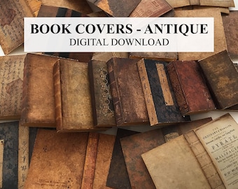 Dollhouse Miniature Books Covers Antique Medieval 1:12 Scale DIGITAL DOWNLOAD Printable