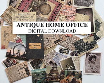 Dollhouse Miniature Antique Home Office - Letters, Documents, Postcards, Folders - 57 Images - DIGITAL DOWNLOAD Printable