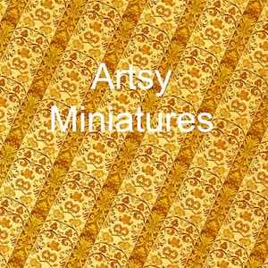 Dollhouse Miniatures Wallpaper Golden Antique Look DIGITAL DOWNLOAD