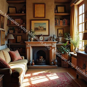 Dollhouse Miniatures Wallpaper - 1:12 Scale - Antique Rooms - 5 Images -  - DIGITAL DOWNLOAD Printable