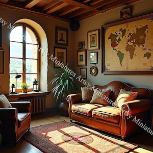 Dollhouse Miniatures Wallpaper - 1:12 Scale - Antique Rooms - 5 Images -  - DIGITAL DOWNLOAD Printable