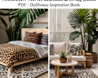 Dollhouse Miniature Modern Idea Book PDF - Bedrooms and Living Rooms - 104 Images -  DIGITAL DOWNLOAD