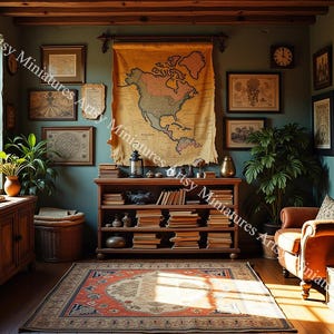 Dollhouse Miniatures Wallpaper - 1:12 Scale - Antique Rooms - 5 Images -  - DIGITAL DOWNLOAD Printable