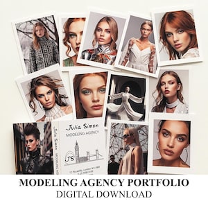 Dollhouse Miniature 1:6 Scale Fashion Model Portfolio for 11&quot; and 12&quot; Fashion Dolls  - DIGITAL DOWNLOAD