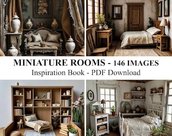 Dollhouse Miniature Rooms -  Idea Book PDF - 146 Images -  DIGITAL DOWNLOAD
