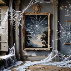 Dollhouse Miniatures Wallpaper Haunted Mansion Castle Halloween 1:12 Scale 5 Images DIGITAL DOWNLOAD Printable