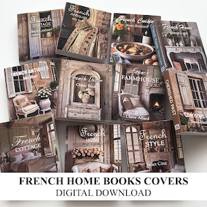 Puppenhaus Miniatur Französisches Haus Buch Cover 1:6 und 12 DIGITAL DOWNLOAD Printable