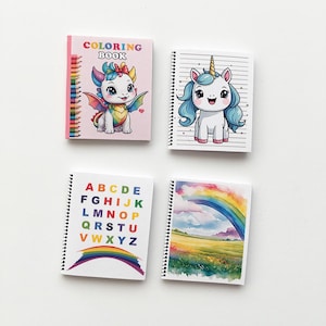 Dollhouse Miniature Book 4 Notebooks Set  1:12 Scale or for Fashion Dolls