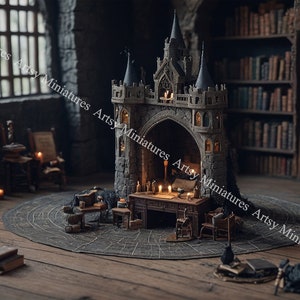 Dollhouse Miniatures Wallpaper Haunted Castle 1:12 Scale 2 Images DIGITAL DOWNLOAD