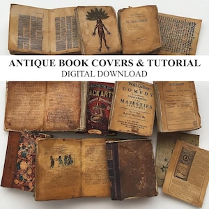 Dollhouse Miniature Books Easy Tutorial and Covers Antique Medieval 1:12 Scale DIGITAL DOWNLOAD Printable