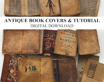 Dollhouse Miniature Books Easy Tutorial and Covers Antique Medieval 1:12 Scale DIGITAL DOWNLOAD Printable
